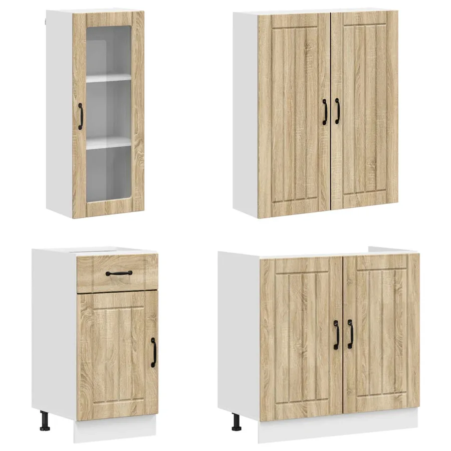 Unité de cuisine LUCCA 8 pcs Chêne Sonoma Bois d'ingénierie - 3