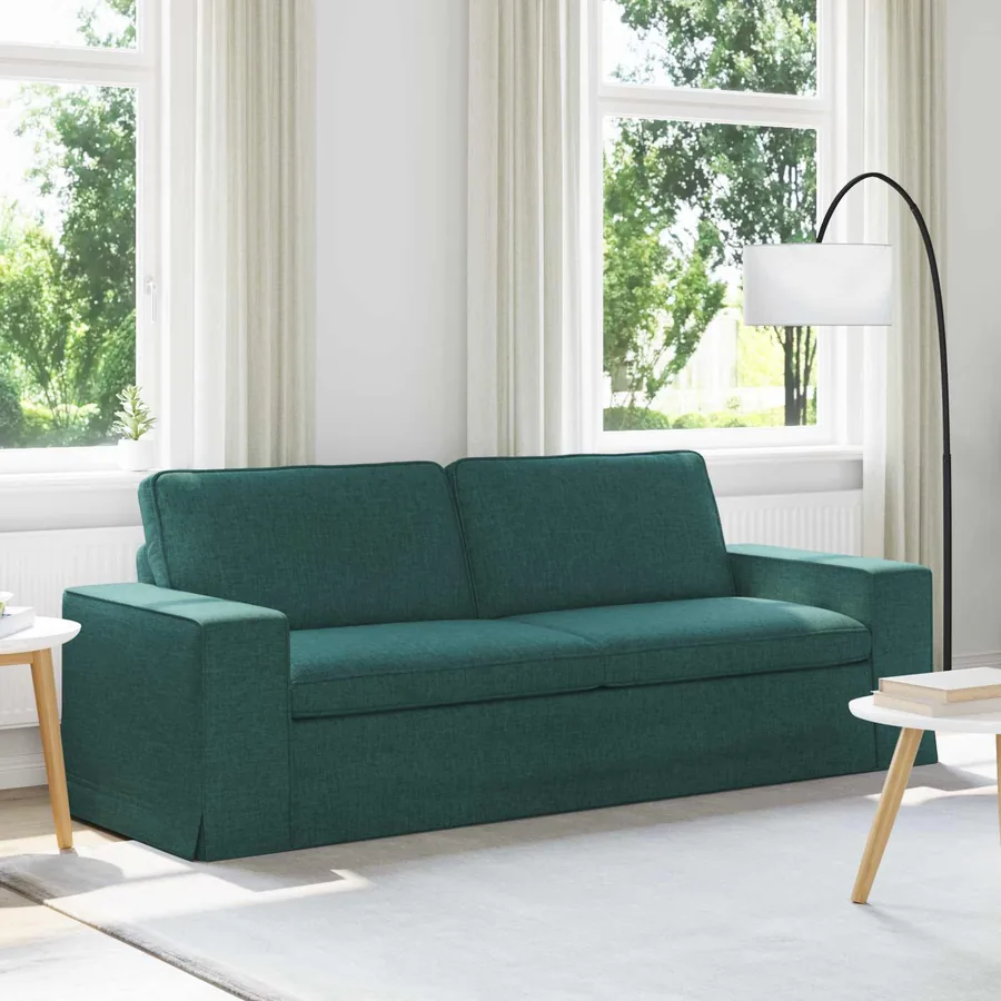 Canapé Vert foncé 222 x 80 x 82 cm tissu