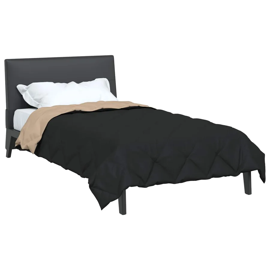Duvet d'été simple Noir et Taupe 200 x 155 cm Microfibre - 3