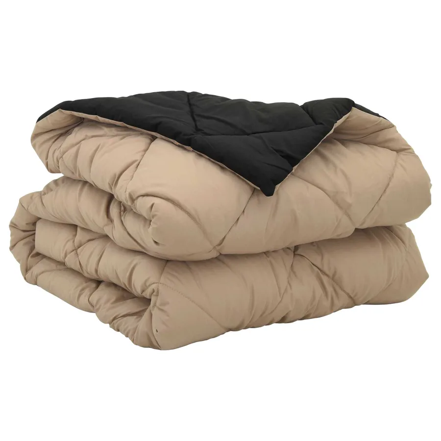 Duvet d'été simple Noir et Taupe 200 x 155 cm Microfibre - 5