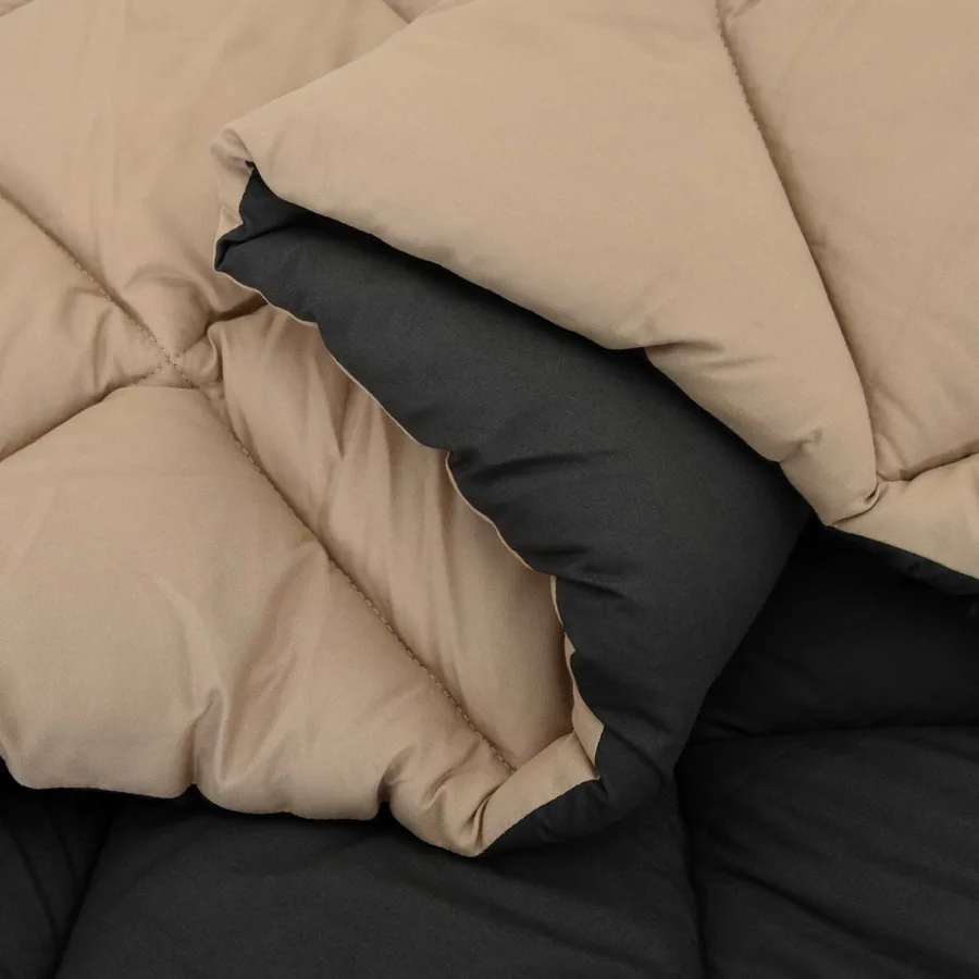 Duvet d'été simple Noir et Taupe 200 x 155 cm Microfibre - 6