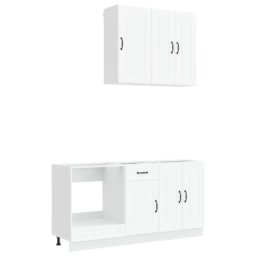 Unité de cuisine KALMAR 5 pcs Blanc Bois d'ingénierie - 2
