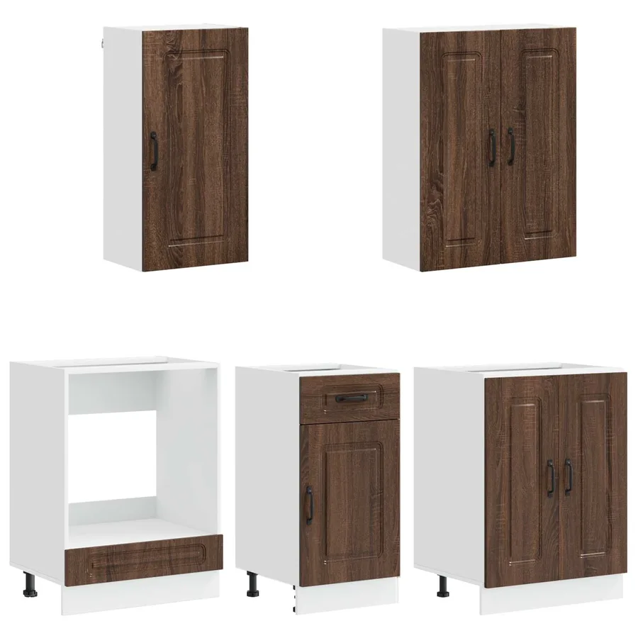 Unité de cuisine KALMAR 5 pcs Chêne brun Bois d'ingénierie - 3