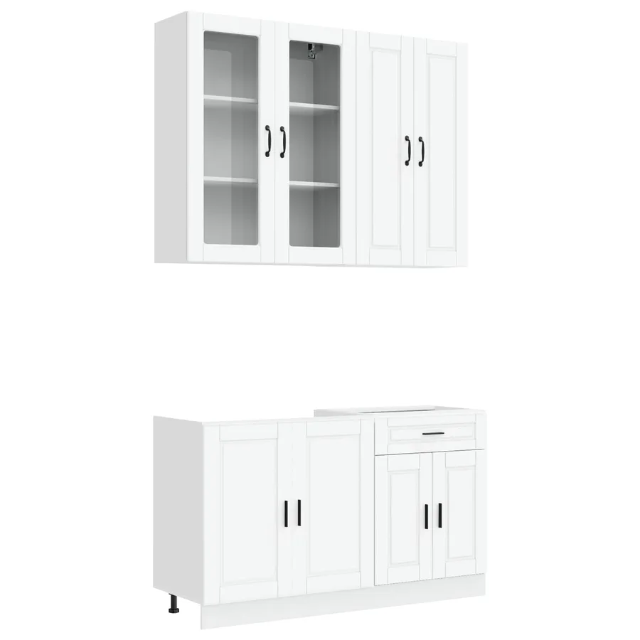 Unité de cuisine PORTO 4 pcs Blanc Bois d'ingénierie - 2