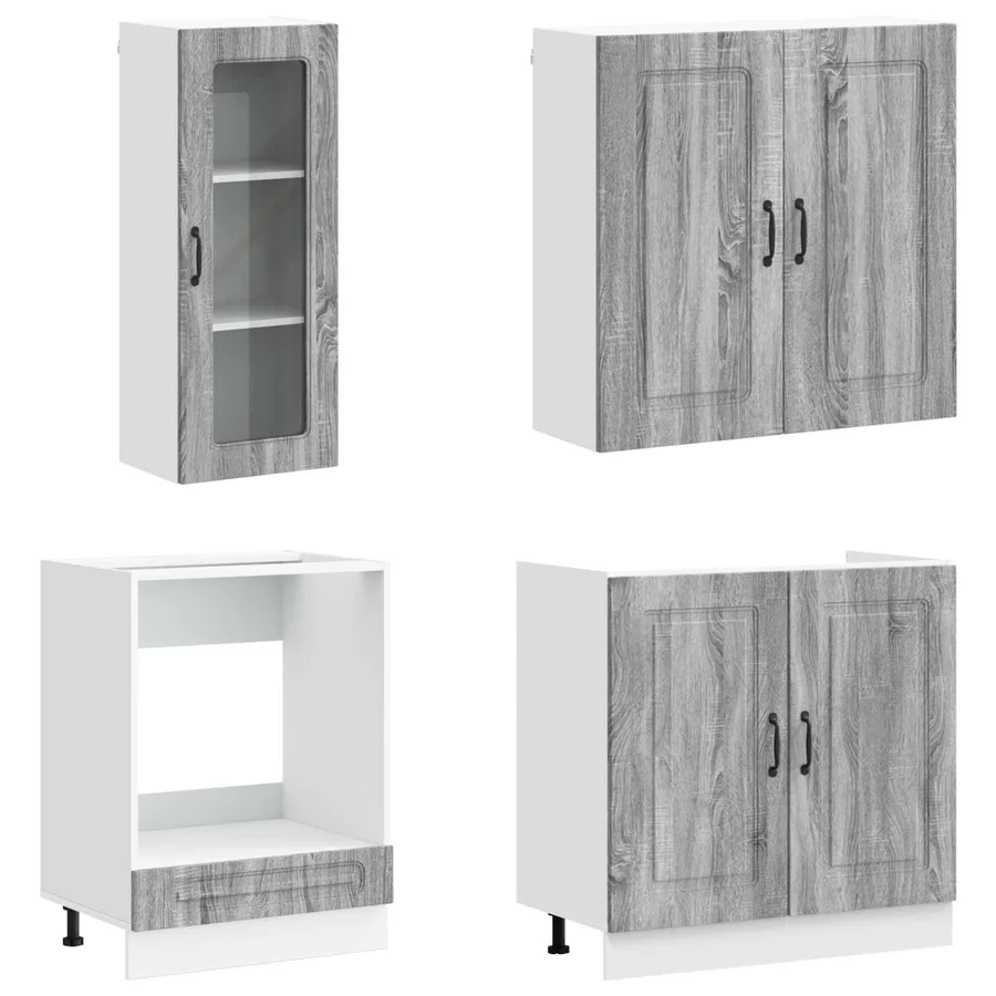 Unité de cuisine KALMAR 8 pcs Sonoma gris Bois d'ingénierie - 3