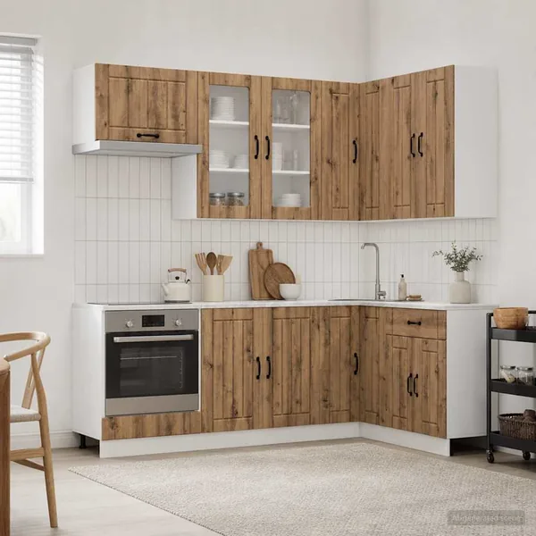 Unité de cuisine LUCCA 8 pcs Chêne artisanal Bois d'ingénierie