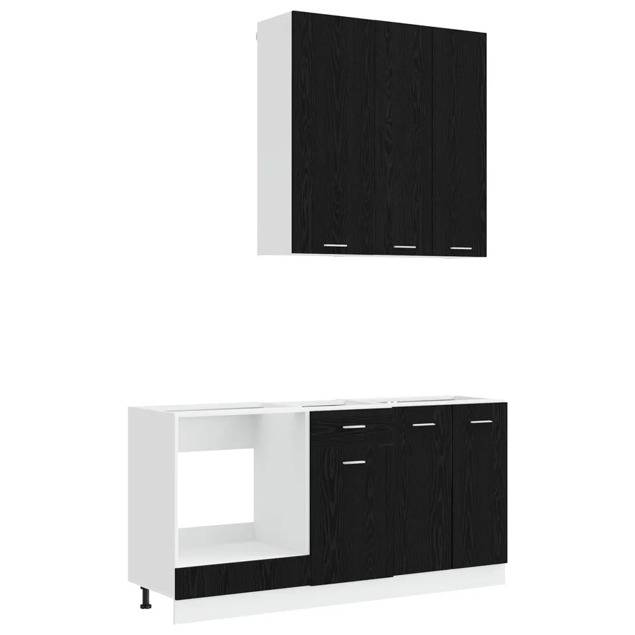 Unité de cuisine LYON 5 pcs Chêne noir Bois d'ingénierie - 2