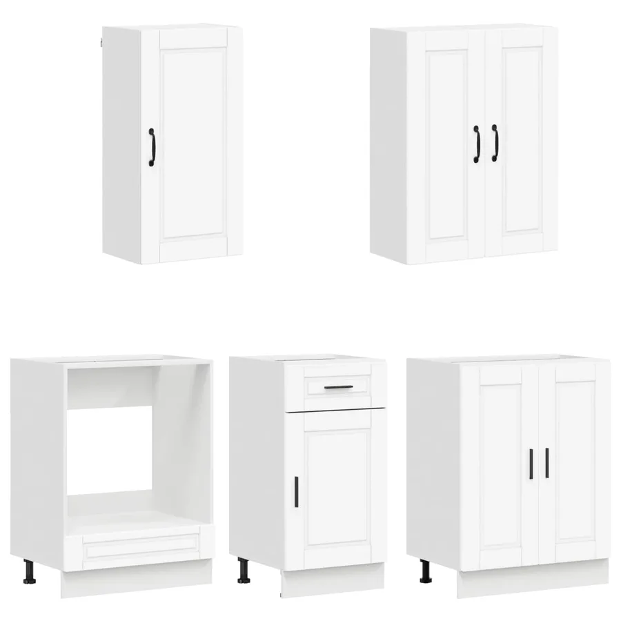 Unité de cuisine PORTO 5 pcs Blanc Bois d'ingénierie - 3