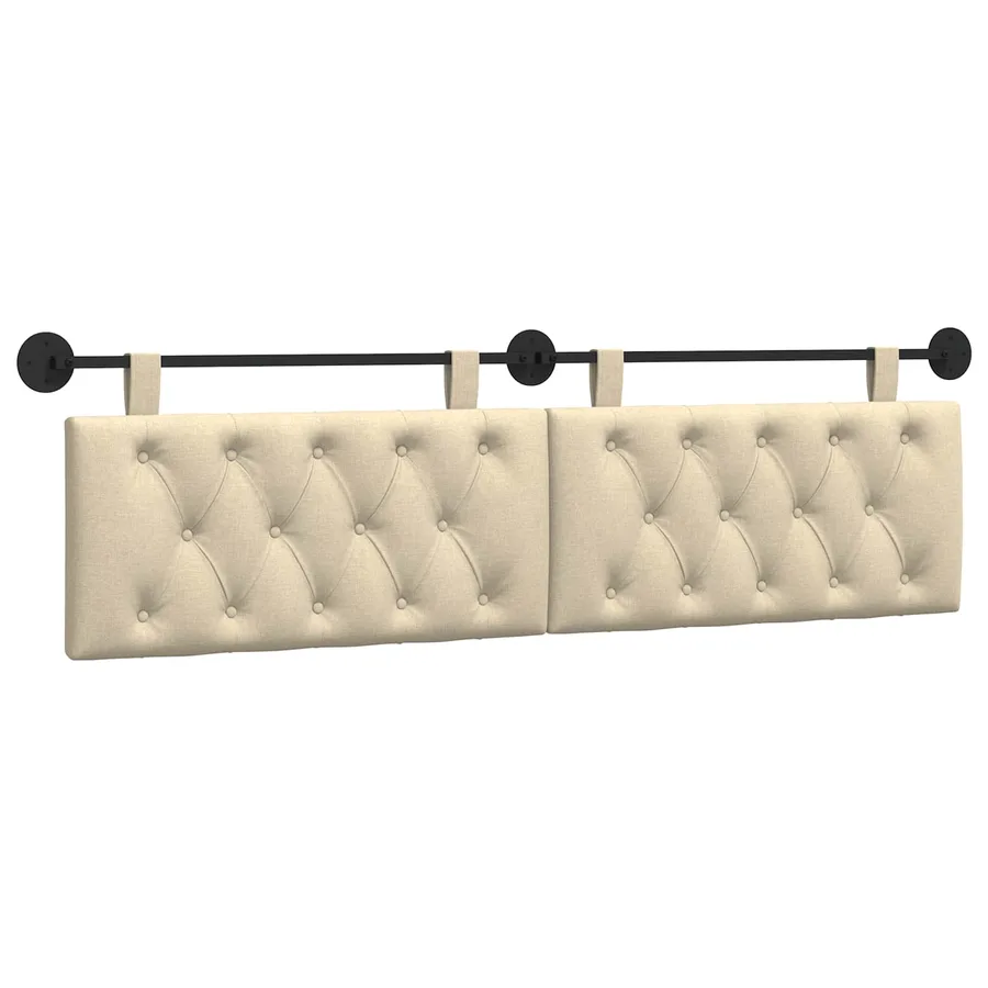 Tête de lit suspendue Crème Tissu - 2