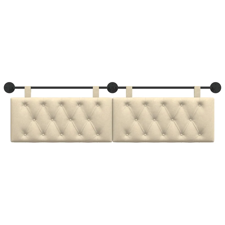 Tête de lit suspendue Crème Tissu - 5