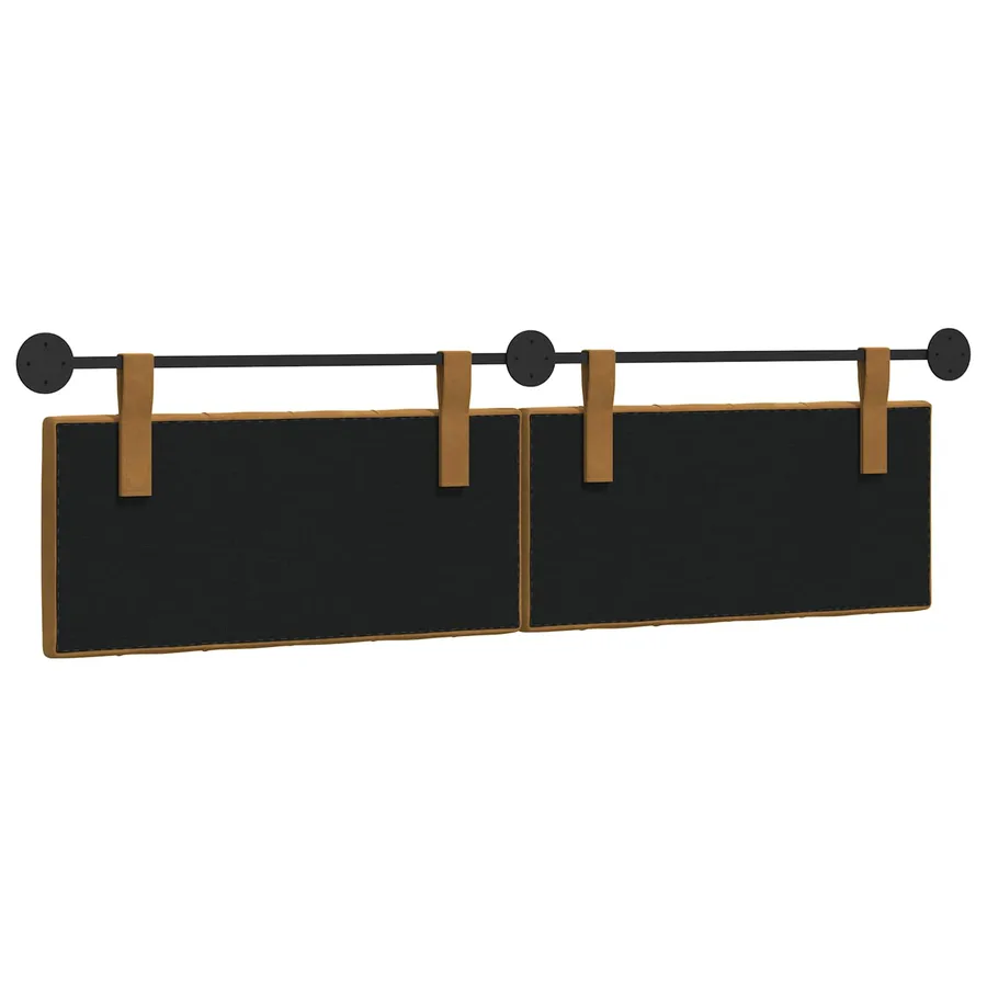 Tête de lit suspendue Avec lumière LED Marron Velours - 7