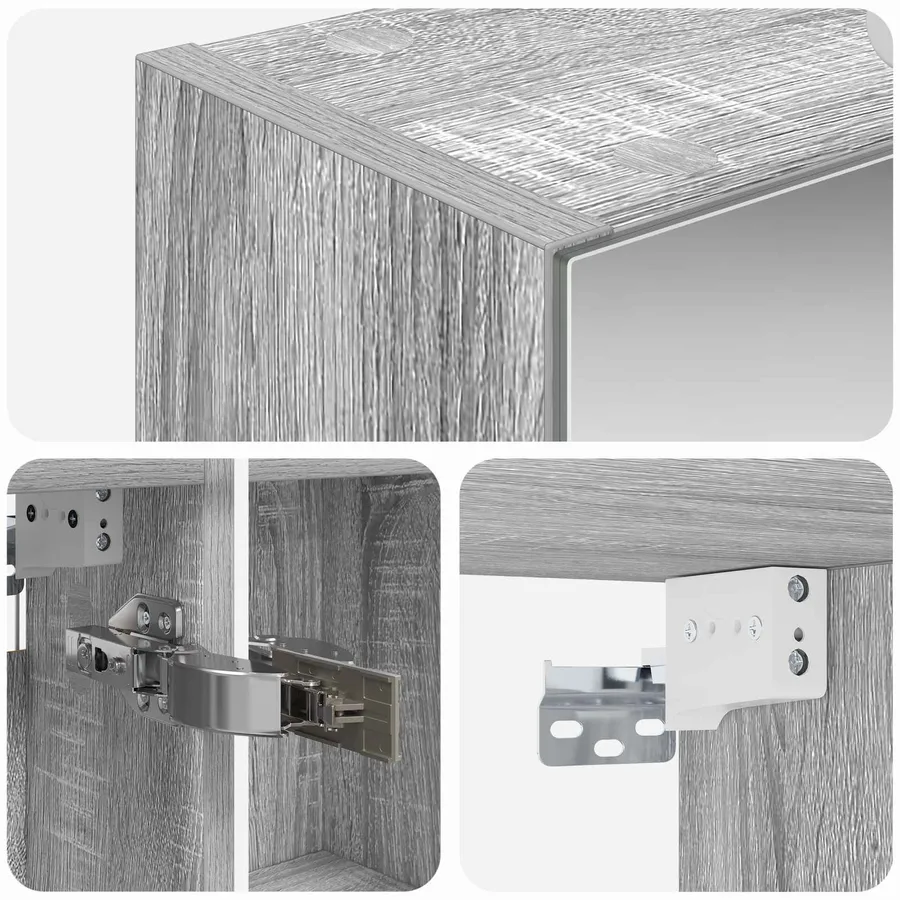 Armoire Miroir de Salle de Bain Gris Sonoma 50 x 14,5 x 70 cm - 10