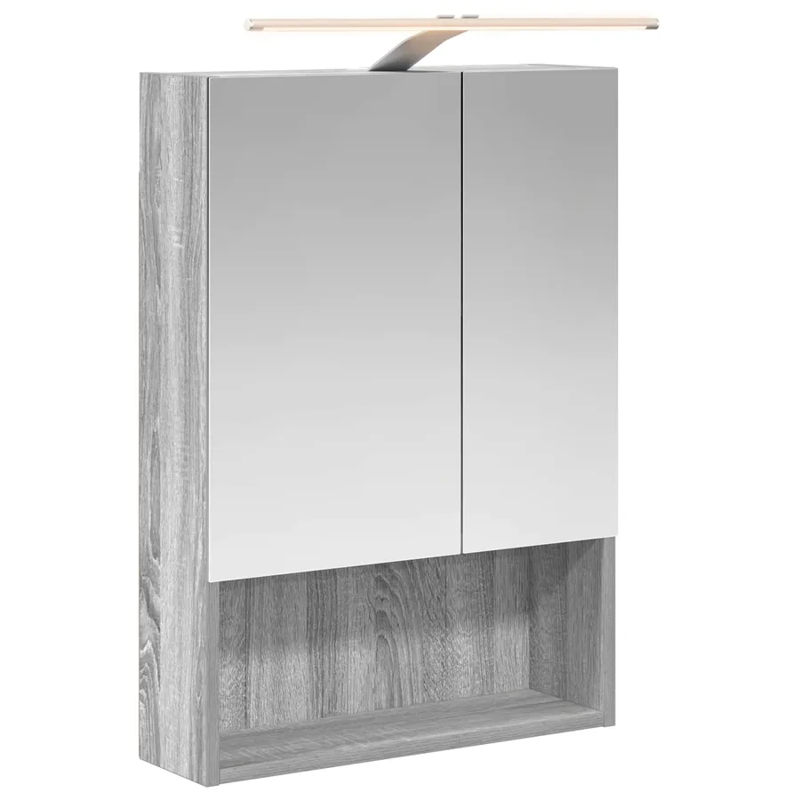 Armoire Miroir de Salle de Bain Gris Sonoma 50 x 14,5 x 70 cm - 2
