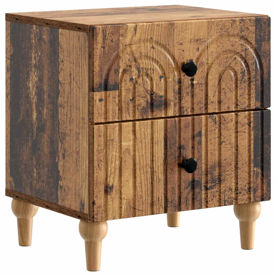 Cabinet de chevet avec tiroir Bois ancien 43 x 34,5 x 48 cm - 2