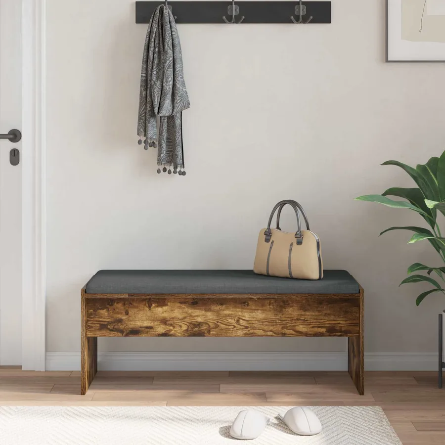 Banc d'entrée avec coussin Chêne fumé 103 x 38 x 40 cm - 4