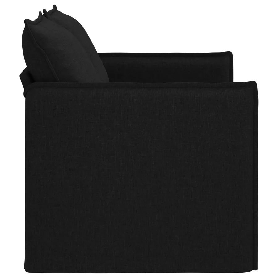 Canapé Noir 136 x 82 x 85 cm tissu - 5