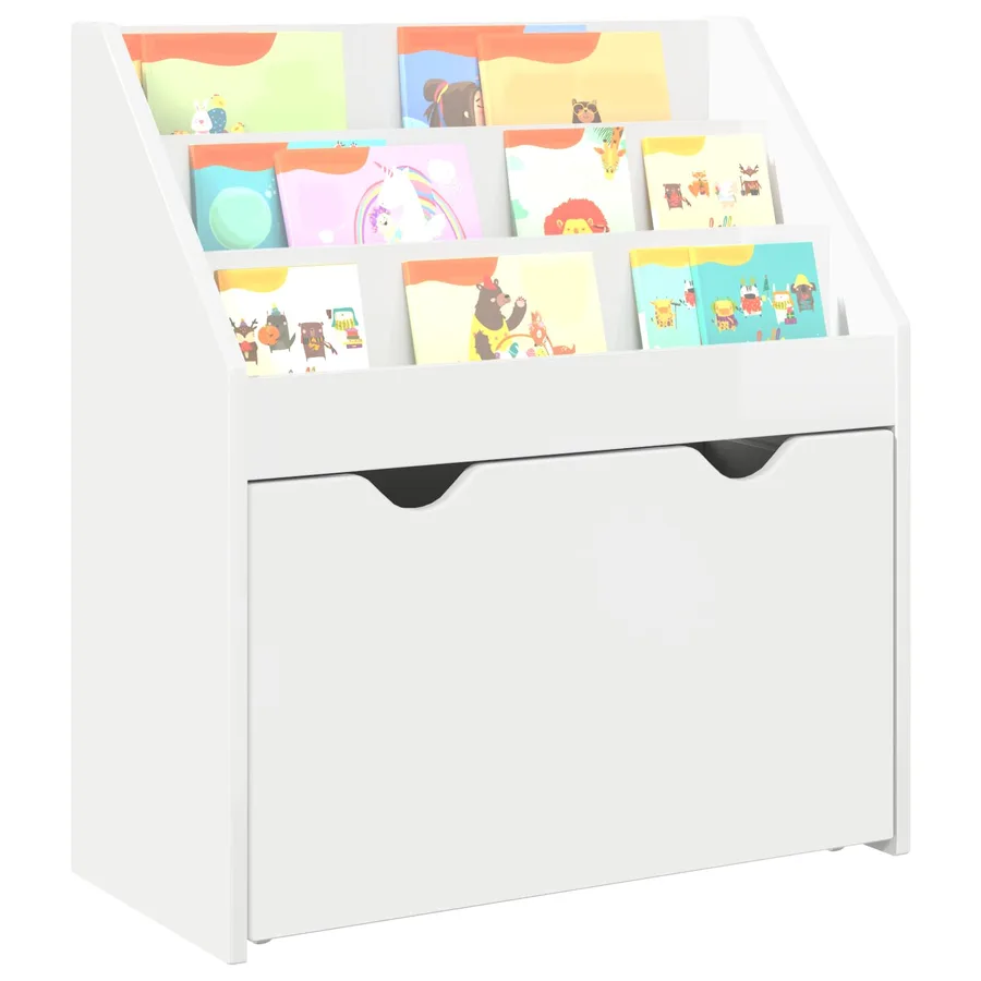 Bibliothèque pour enfants Blanc brillant 60 x 29,5 x 69 cm - 3