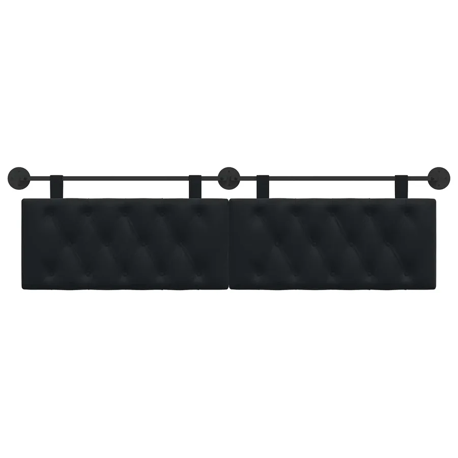 Tête de lit suspendue Avec lumière LED Noir Velours - 5