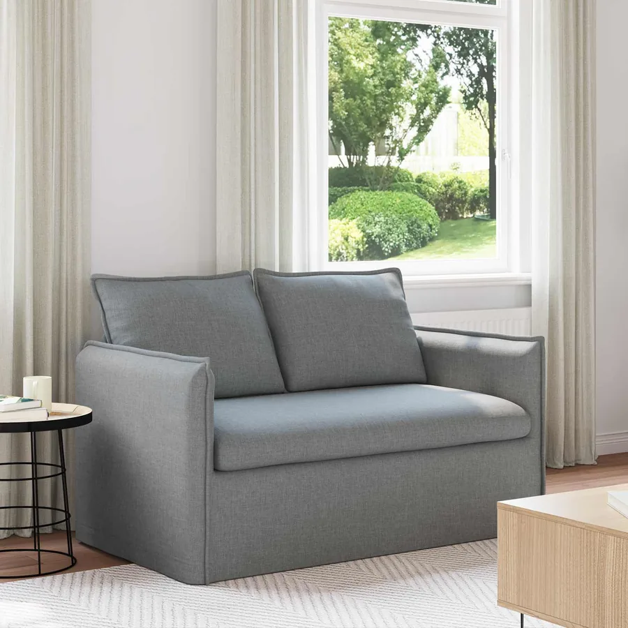 Canapé Gris clair 136 x 82 x 85 cm tissu