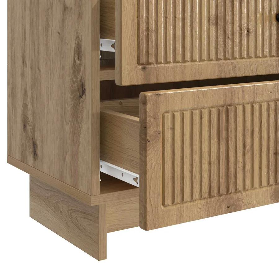 Cabinet de chevet Chêne artisanal 62 x 34,5 x 47,5 cm - 9
