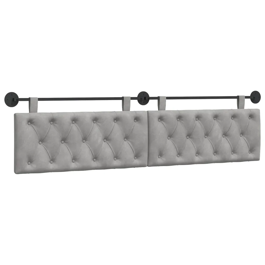 Tête de lit suspendue Avec lumière LED Gris clair Velours - 2