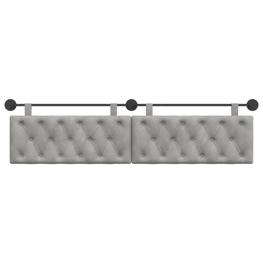 Tête de lit suspendue Avec lumière LED Gris clair Velours - 5