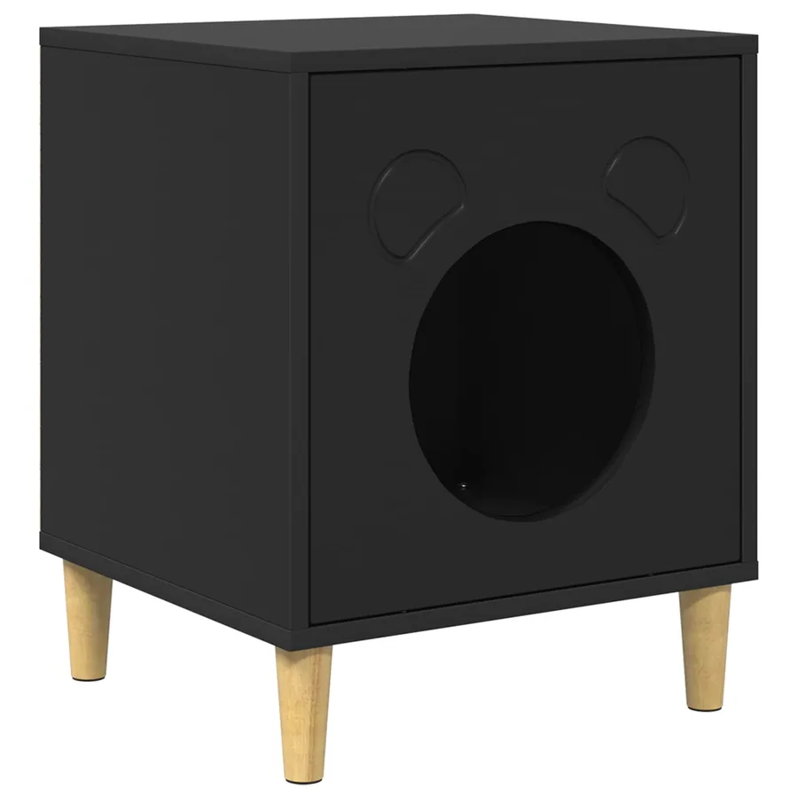 Maison pour chat Noir 42,5 x 40 x 53 cm Bois d'ingénierie - 2
