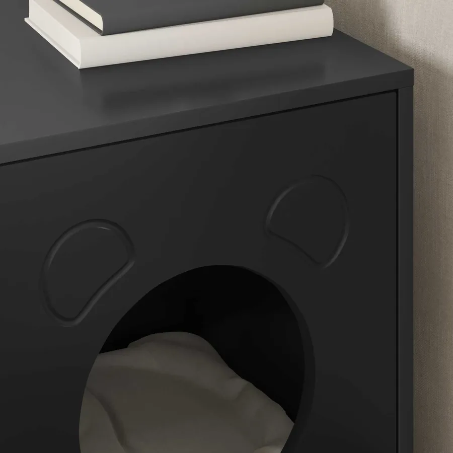 Maison pour chat Noir 42,5 x 40 x 53 cm Bois d'ingénierie - 4