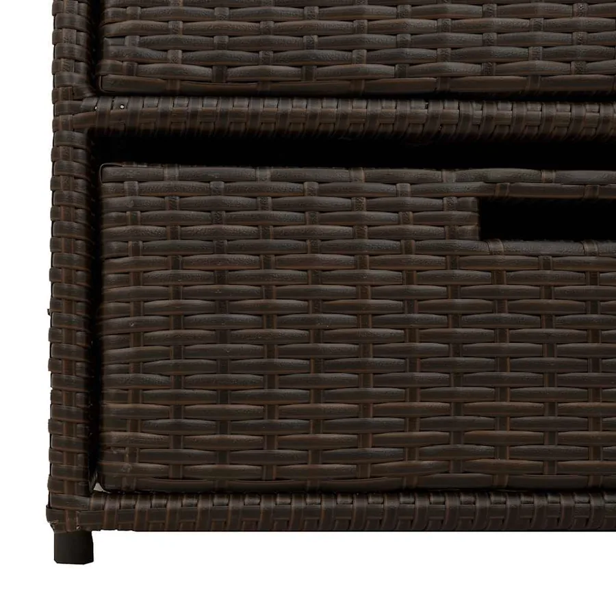 Armoire de rangement de jardin marron 55x59x69cm résine tressée - 8