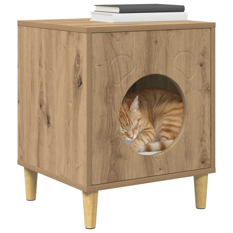 Maison pour chat Chêne artisan 42,5 x 40 x 53 cm - 3