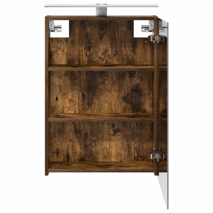 Armoire Miroir de Salle de Bain Chêne fumé 50 x 14,5 x 70 cm - 7