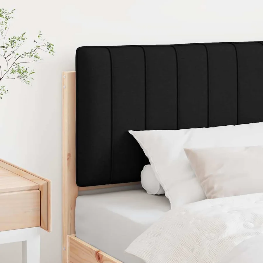 Tête de lit capitonnée Marron et Noir 80 cm Pin massif - 3