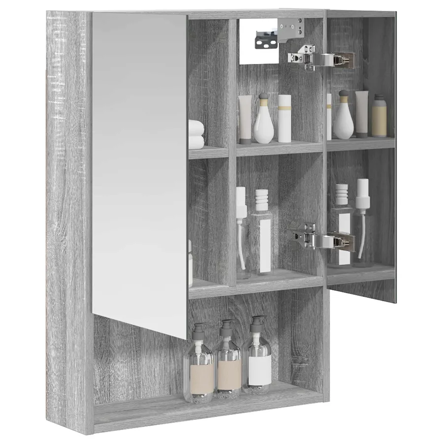 Armoire Miroir de Salle de Bain Gris Sonoma 50 x 14,5 x 70 cm - 3