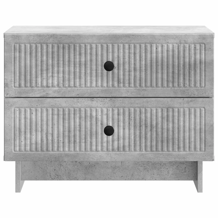 Cabinet de chevet avec tiroir Gris béton 62 x 34,5 x 47,5 cm - 5