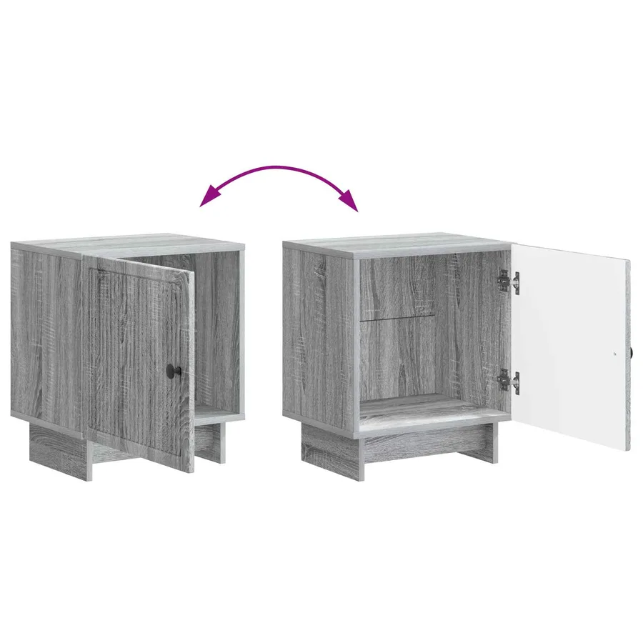 Cabinet de chevet Sonoma gris 43 x 34,5 x 50 cm - 10