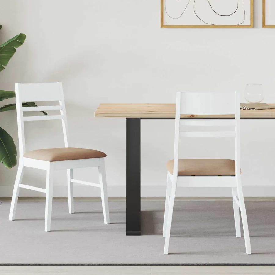 Chaises de salle à manger 2 pcs Blanc 43 x 54 x 89 cm