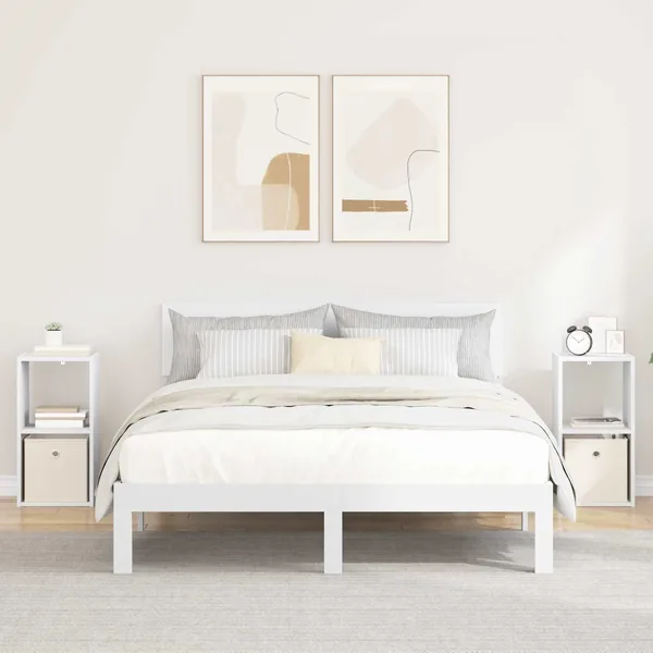 Table de chevet avec tiroir 2 pcs Blanc 30,5 x 27 x 59,5 cm