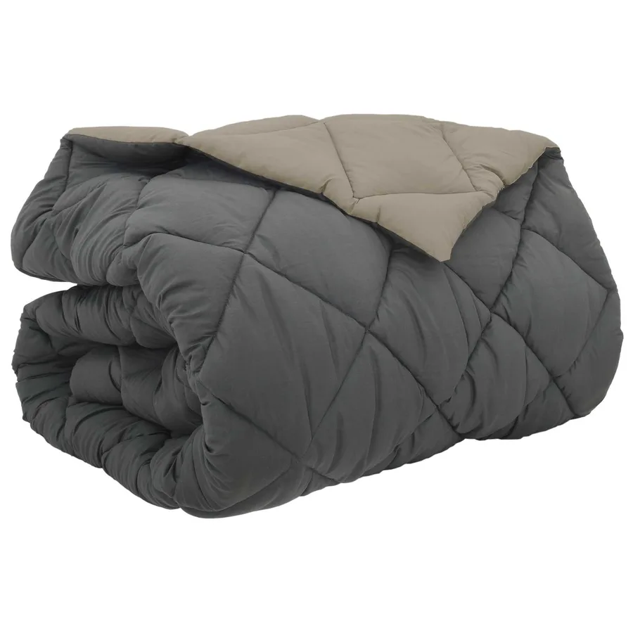 Duvet d'hiver Gris clair et anthracite 240 x 260 cm Microfibre - 2