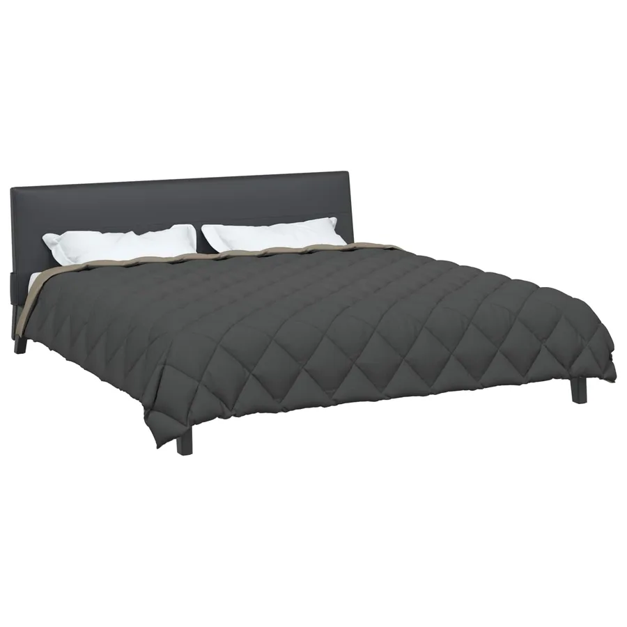 Duvet d'hiver Gris clair et anthracite 240 x 260 cm Microfibre - 3