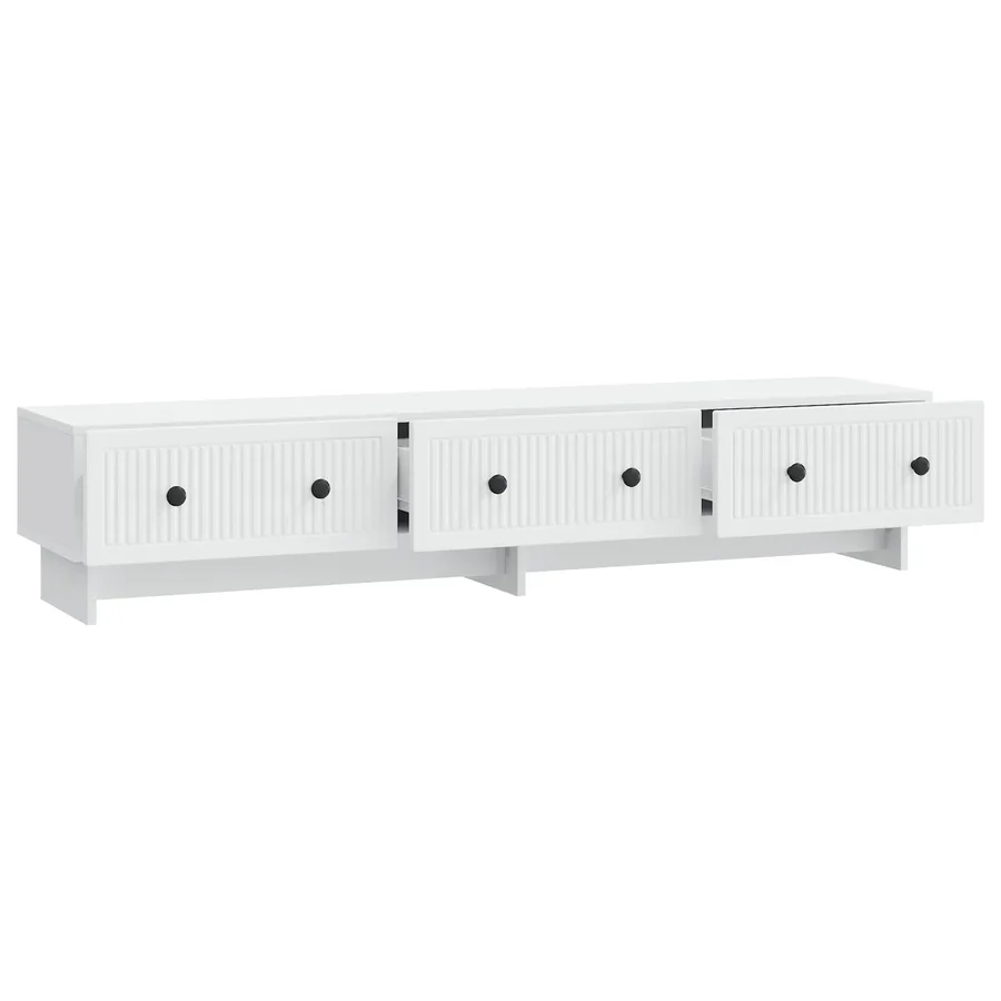 Meuble TV Blanc 147 x 34,5 x 30 cm Bois d'ingénierie - 5