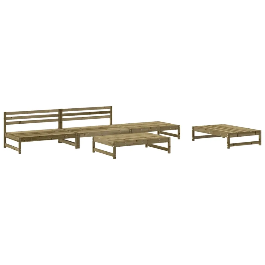 Salon de jardin 5 pcs bois de pin imprégné - 2