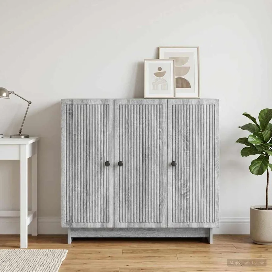 Buffet Sonoma gris 89 x 34,5 x 80 cm Bois d'ingénierie - 4