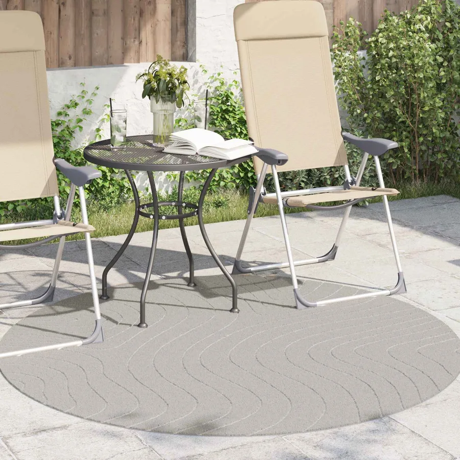 Tapis de surface Rond PALMERAS Crème Ø 200 CM Polyester - 3