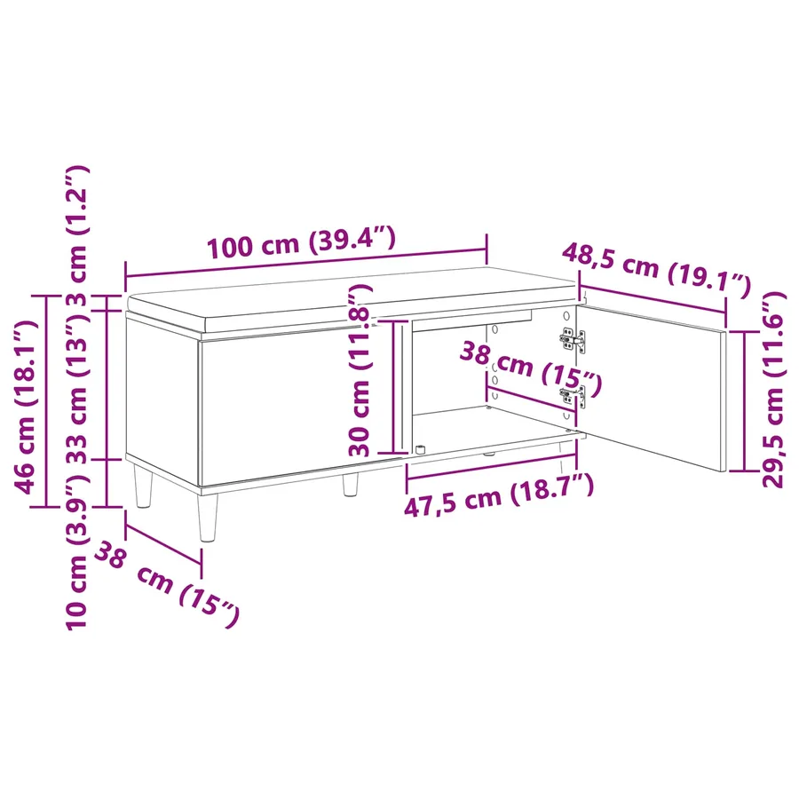 Banc d'entrée avec coussin Gris Béton 100 x 38 x 46 cm - 11