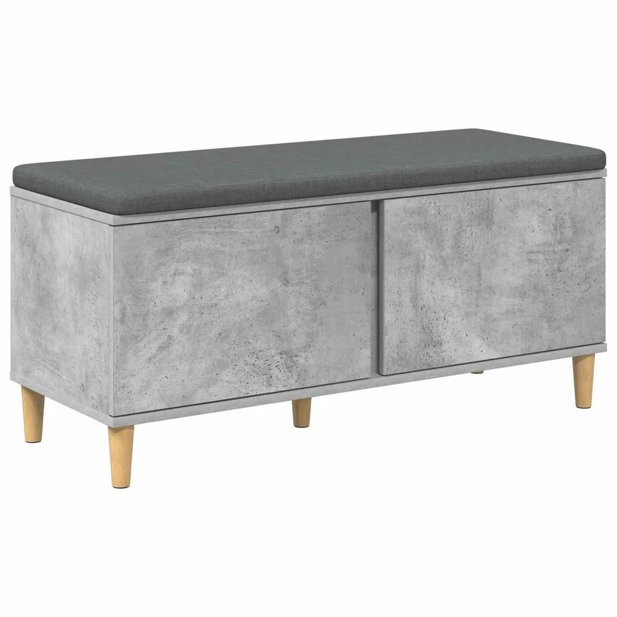 Banc d'entrée avec coussin Gris Béton 100 x 38 x 46 cm - 2