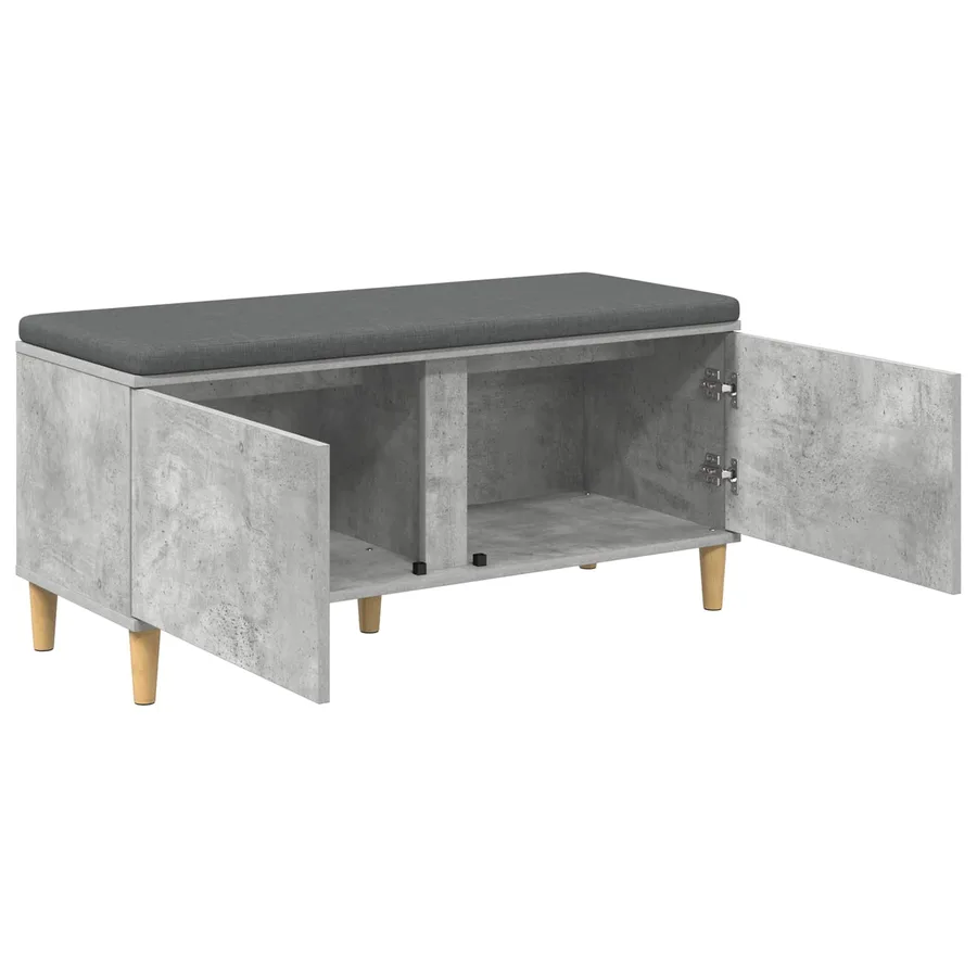 Banc d'entrée avec coussin Gris Béton 100 x 38 x 46 cm - 5