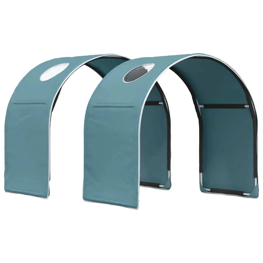 Tunnel de lit 2 pcs Bleu clair 211 x 52,5 x 2 cm Polyester - 2