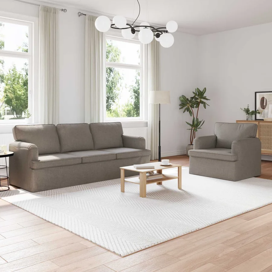 Ensemble de Canapés 2 pcs Taupe 201 x 80 x 85 cm tissu