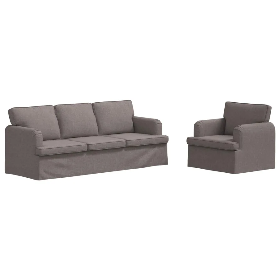 Ensemble de Canapés 2 pcs Taupe 201 x 80 x 85 cm tissu - 2