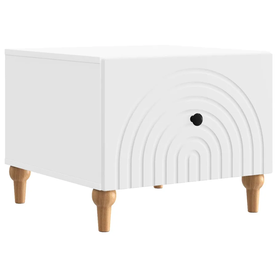 Table basse avec tiroir Blanc 49 x 50 x 40 cm Bois d'ingénierie - 2